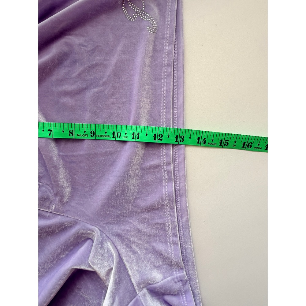 PINK Victoria's Secret Sleep Shorts Sz XL Lavender Velvet Rhinestone Loungewear - Picture 8 of 8